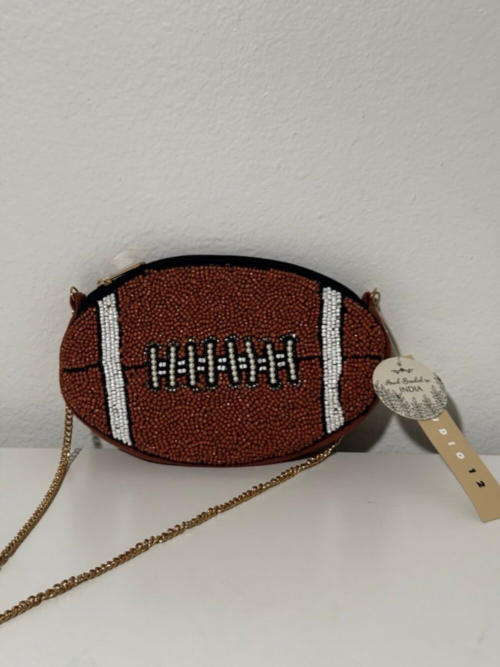 NWT Beaded Football Crossbody Viral Beaded Bag Game Day